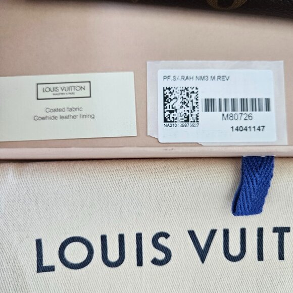 Brand New Authentic Louis Vuitton Sarah NM3 M. Reverse Wallet Mono, Brown - Picture 13 of 16